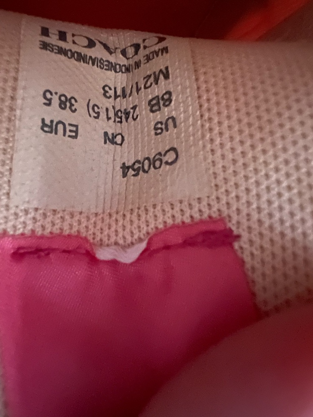 Coach Pink Signature Low-Top Sneakers, 8B - Picture 6 of 6